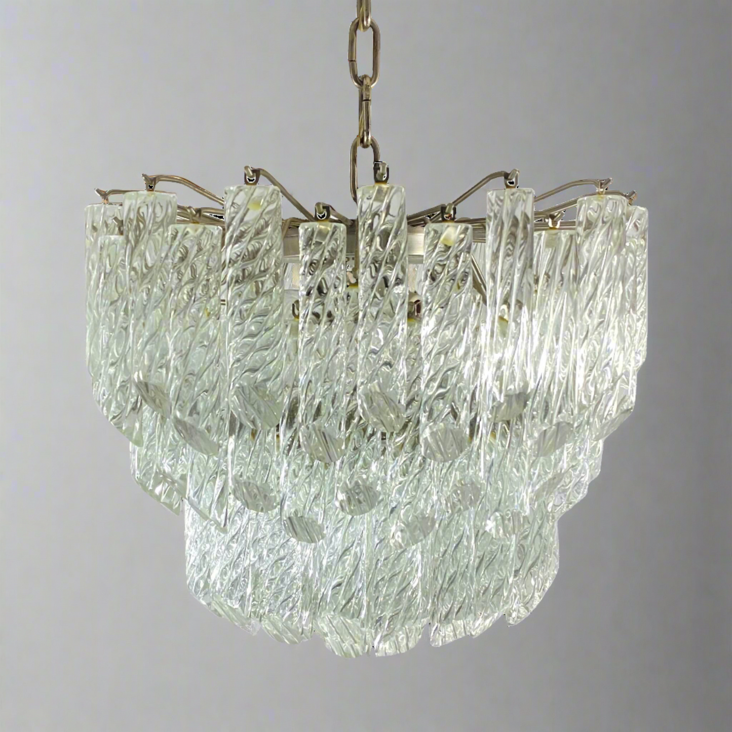 Camer Murano Glass Spiral Crystal Chandelier