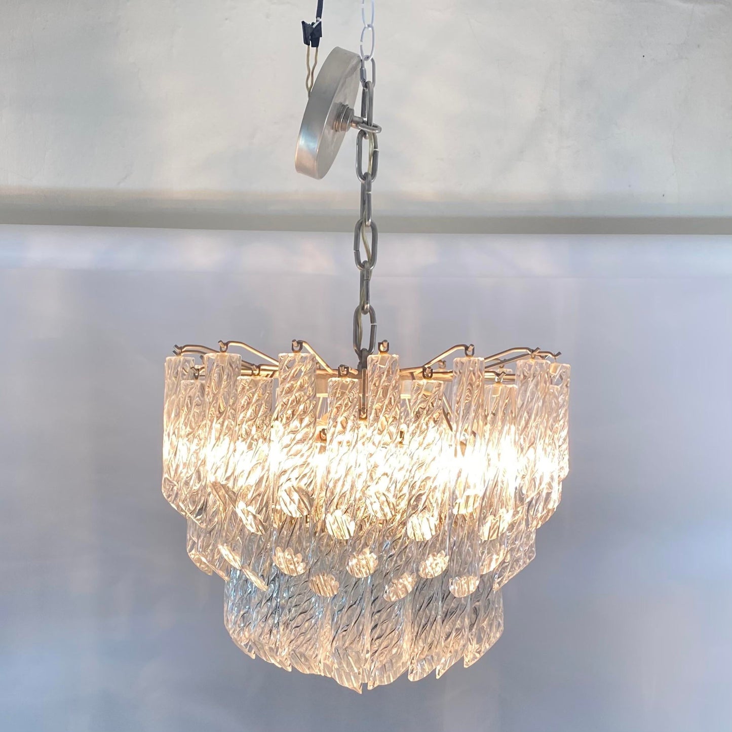 Camer Murano Glass Spiral Crystal Chandelier