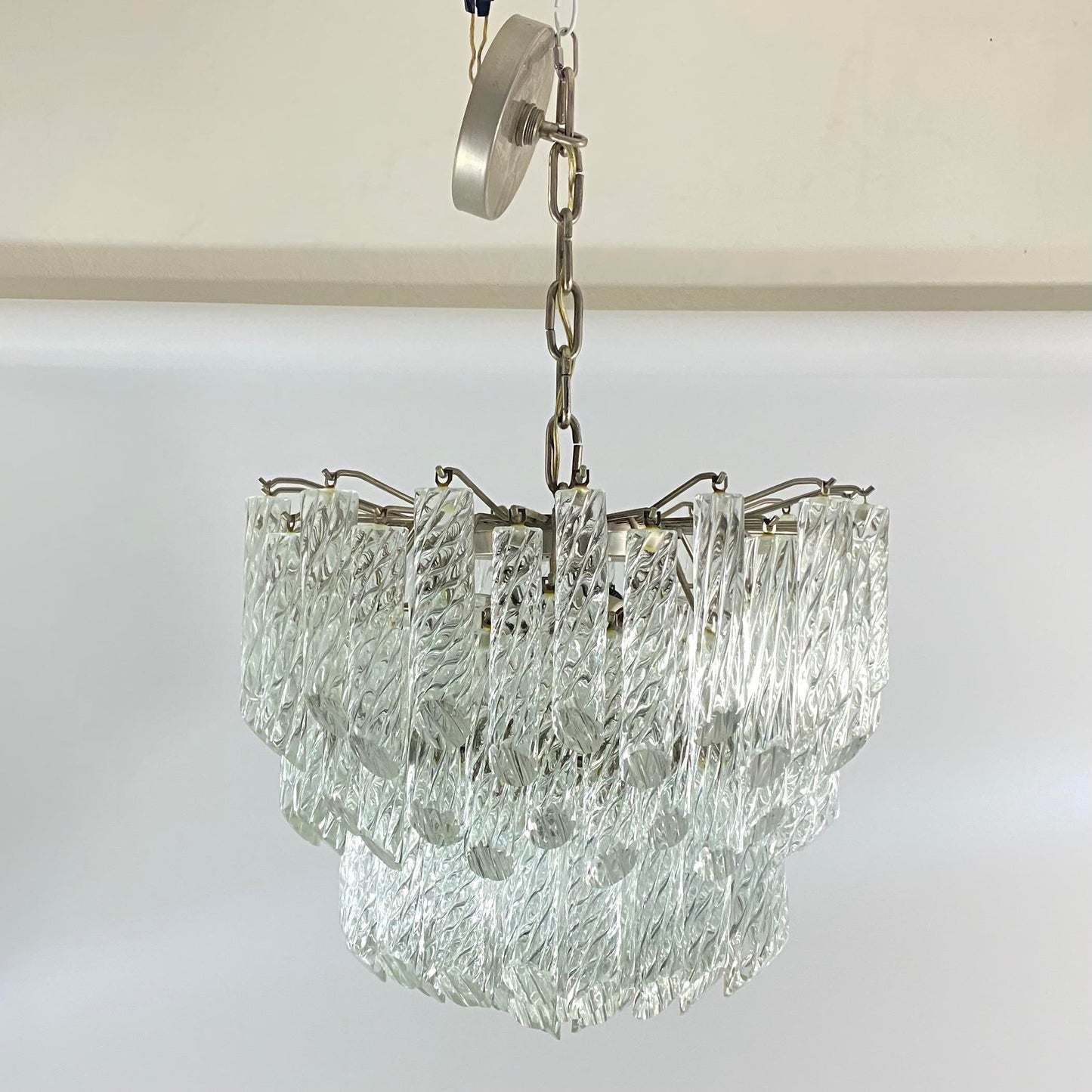 Camer Murano Glass Spiral Crystal Chandelier