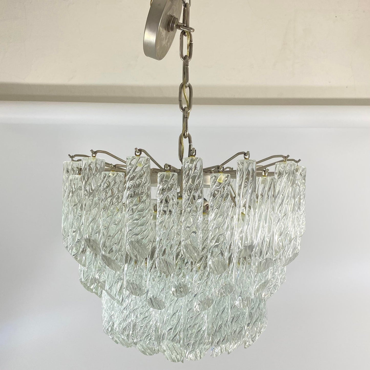 Camer Murano Glass Spiral Crystal Chandelier