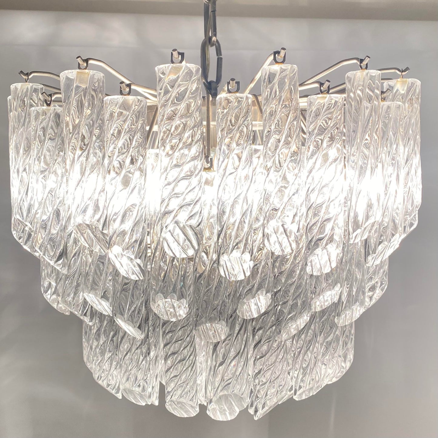Camer Murano Glass Spiral Crystal Chandelier