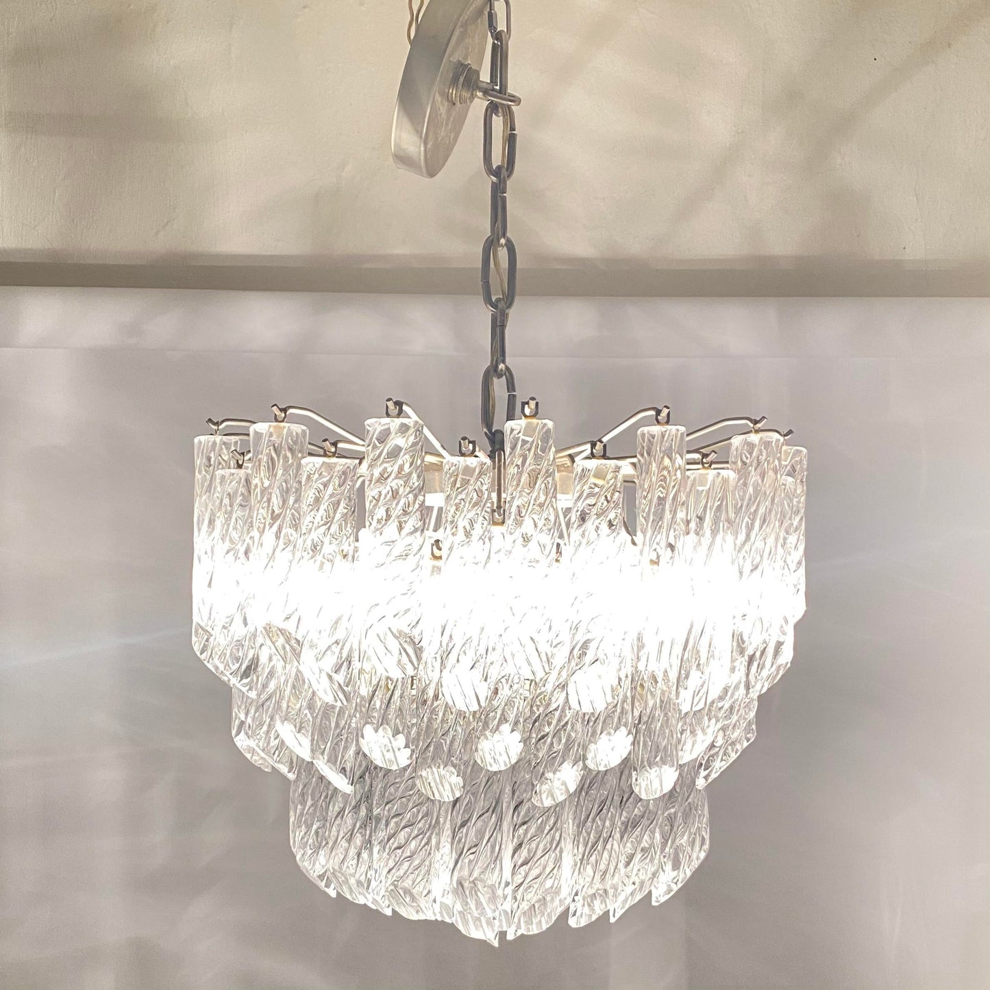 Camer Murano Glass Spiral Crystal Chandelier
