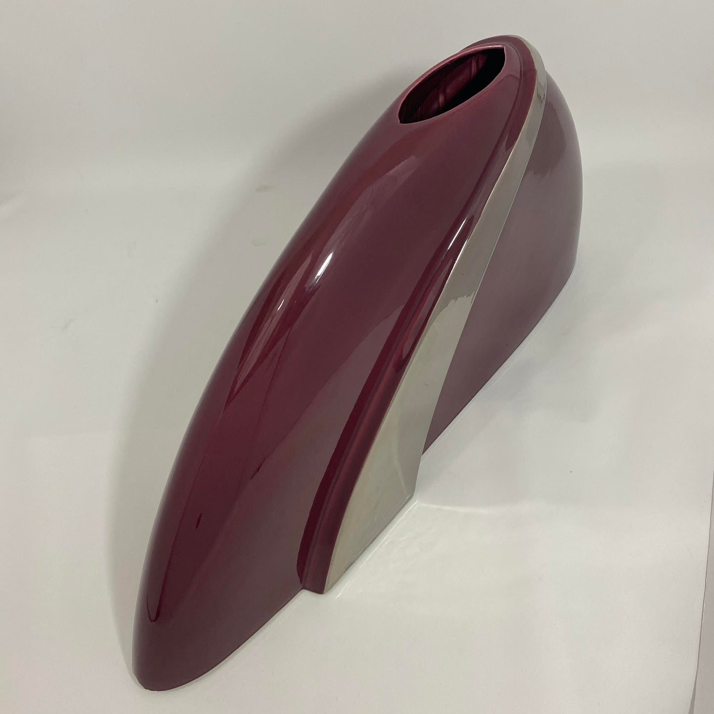 Jaru Mauve and Chrome Ceramic Assymetrical Vase