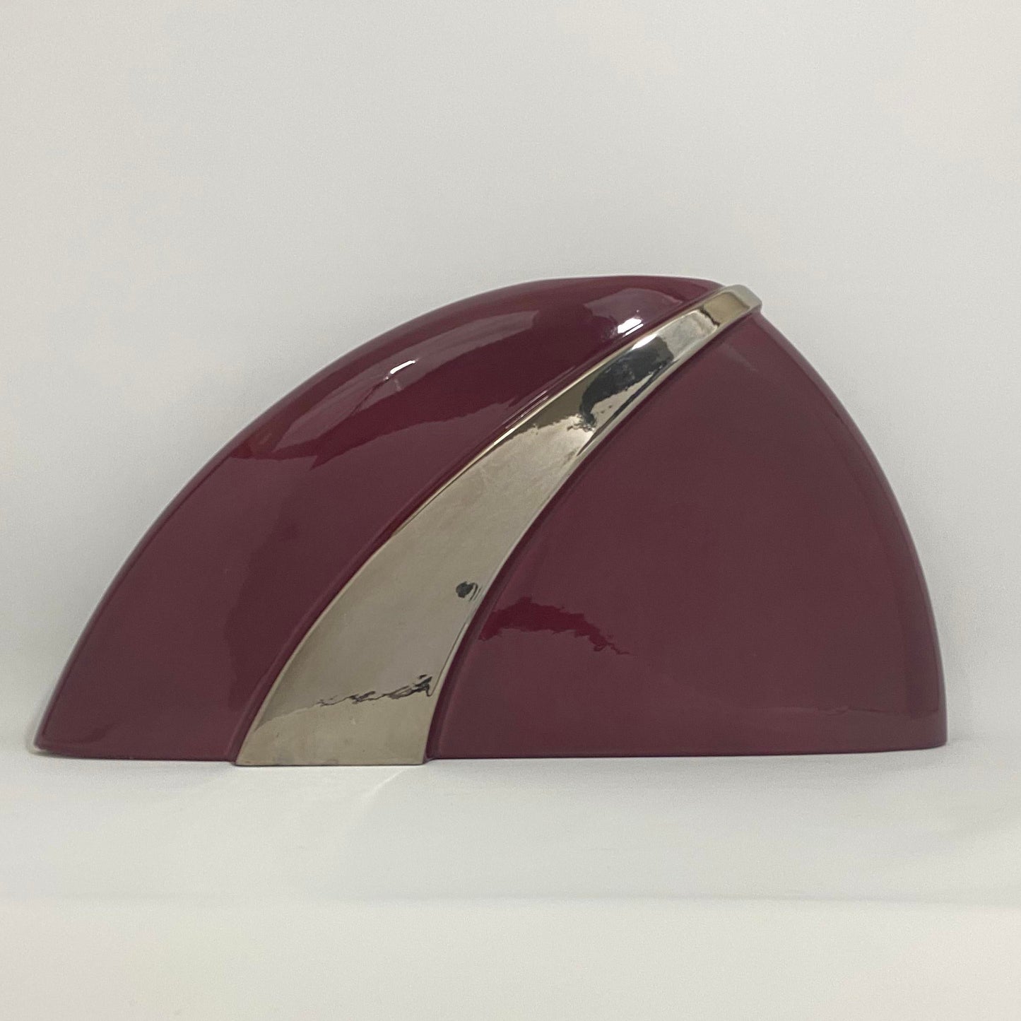 Jaru Mauve and Chrome Ceramic Assymetrical Vase