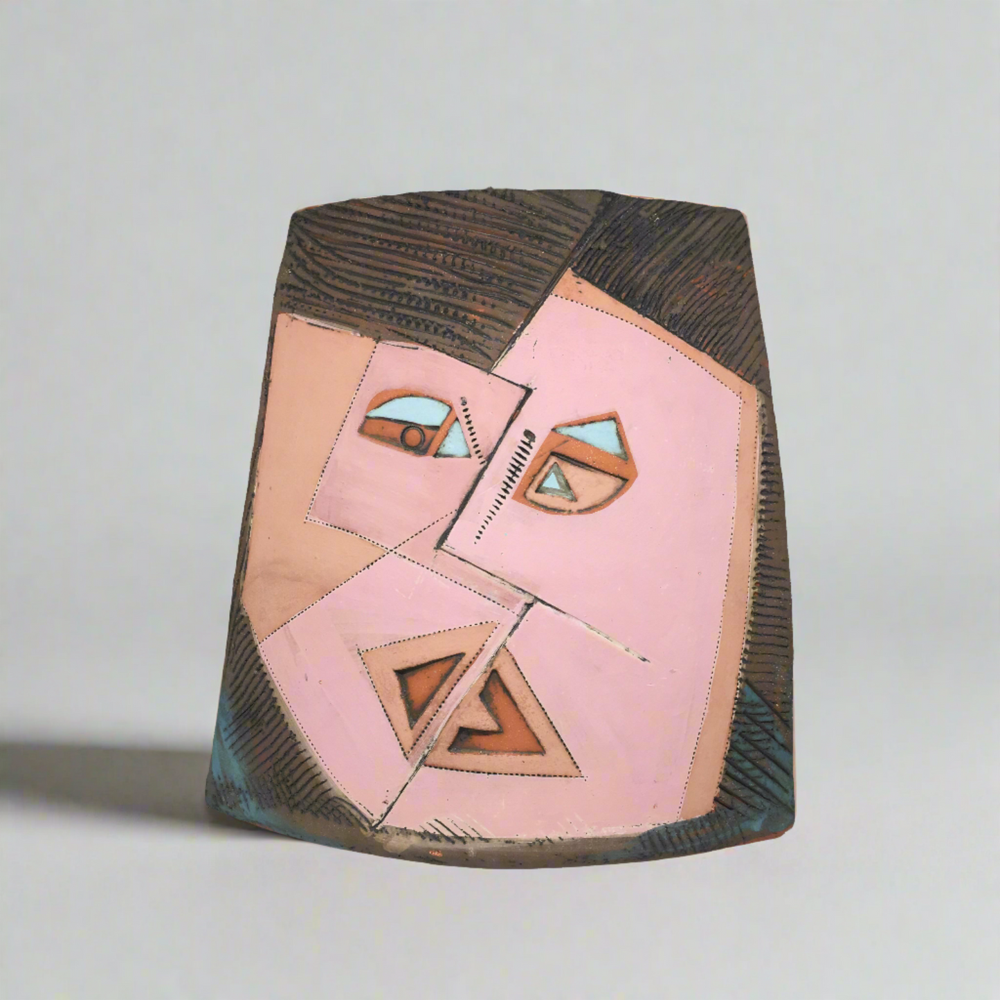 Artist Signed Double Face Cubist Vase