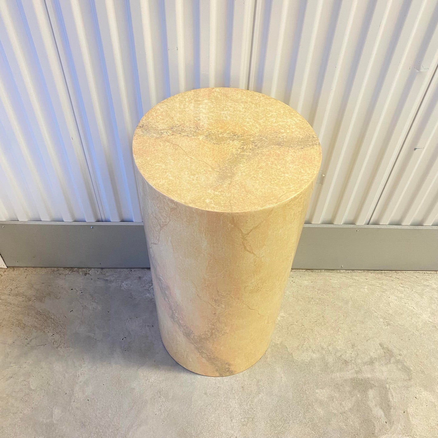 Faux Marble Lacquered Fiberglass Pedestal Column
