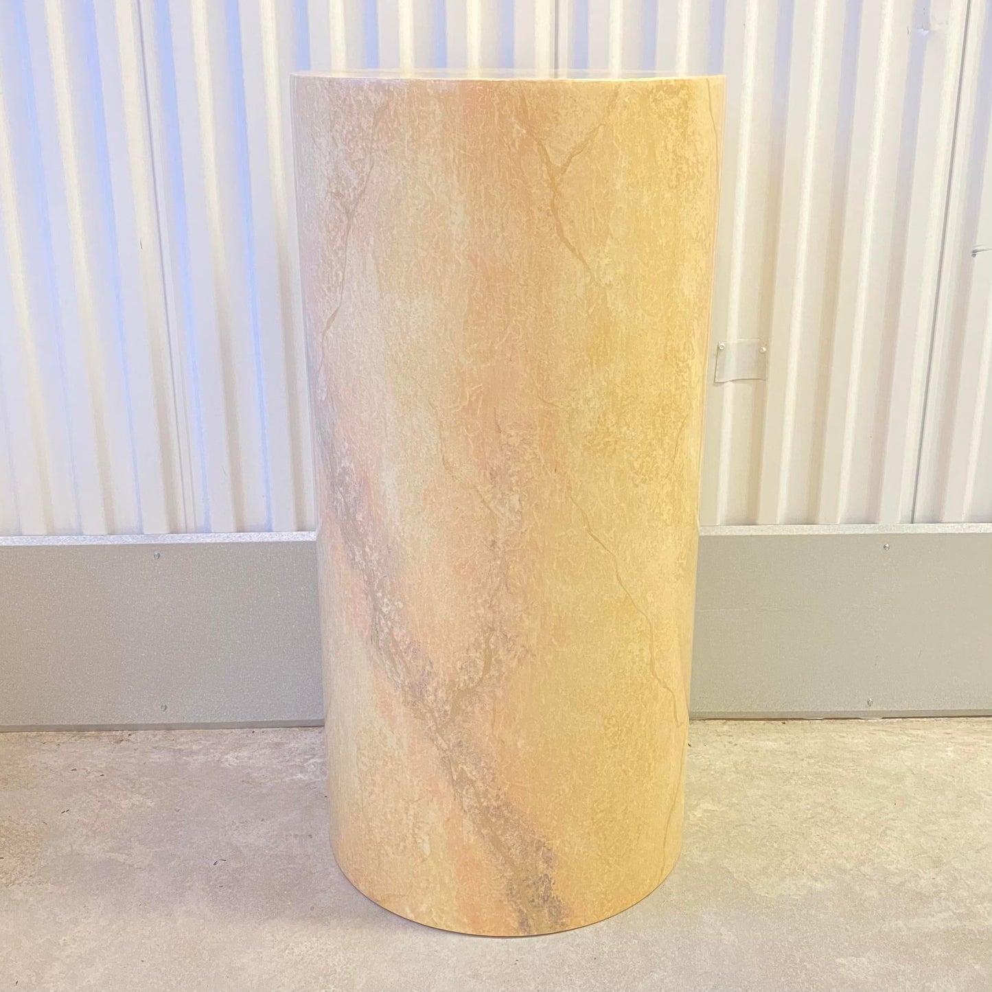 Faux Marble Lacquered Fiberglass Pedestal Column