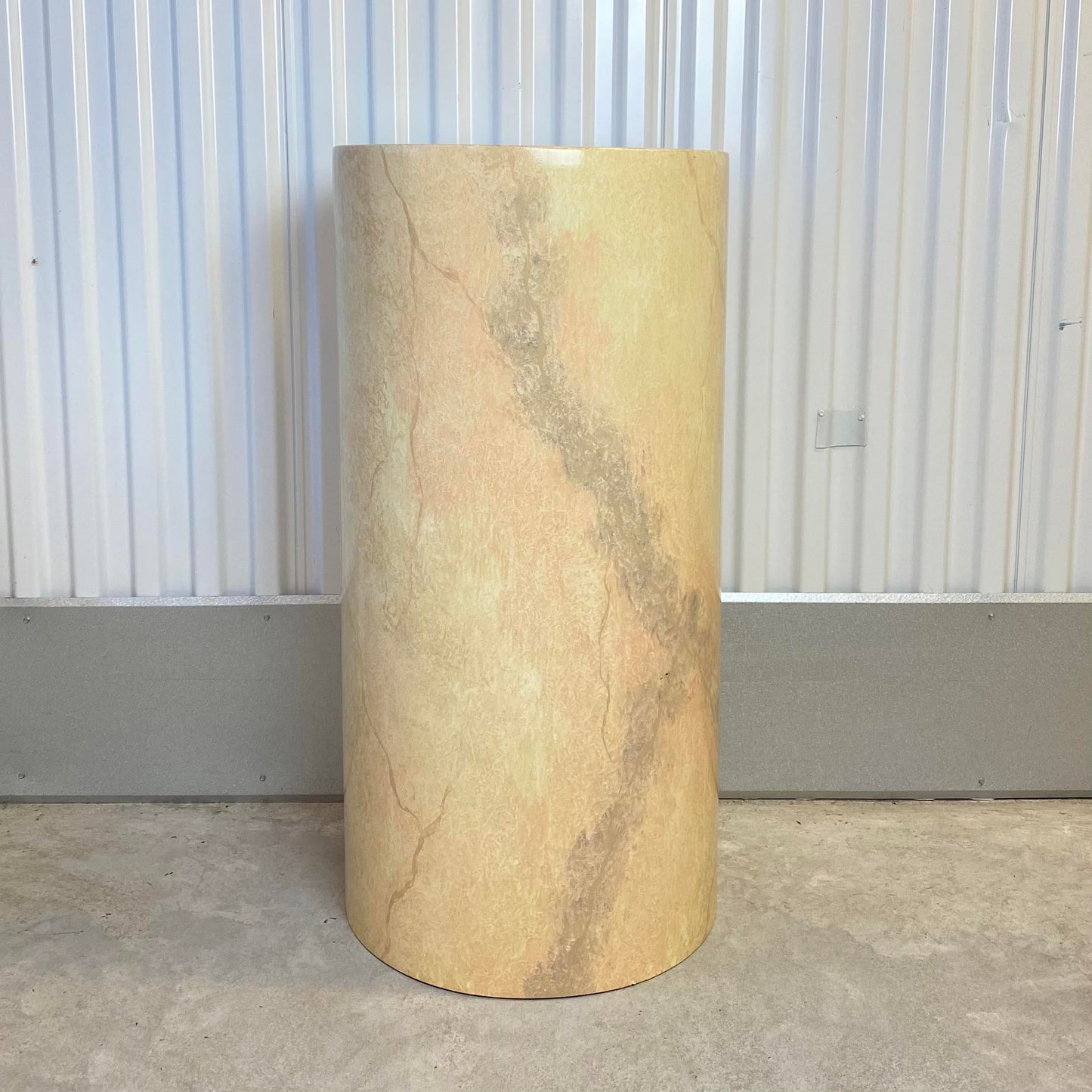Faux Marble Lacquered Fiberglass Pedestal Column