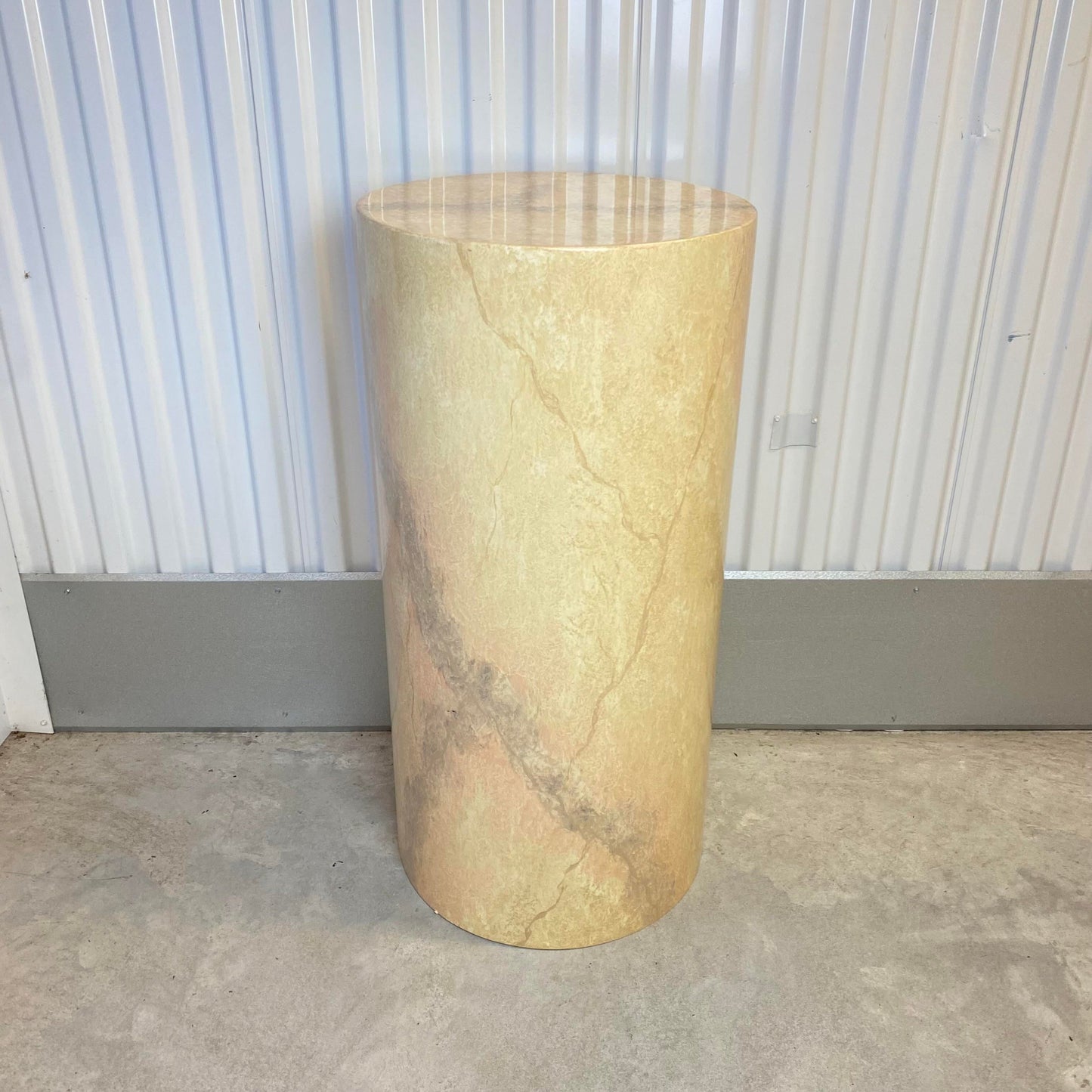 Faux Marble Lacquered Fiberglass Pedestal Column