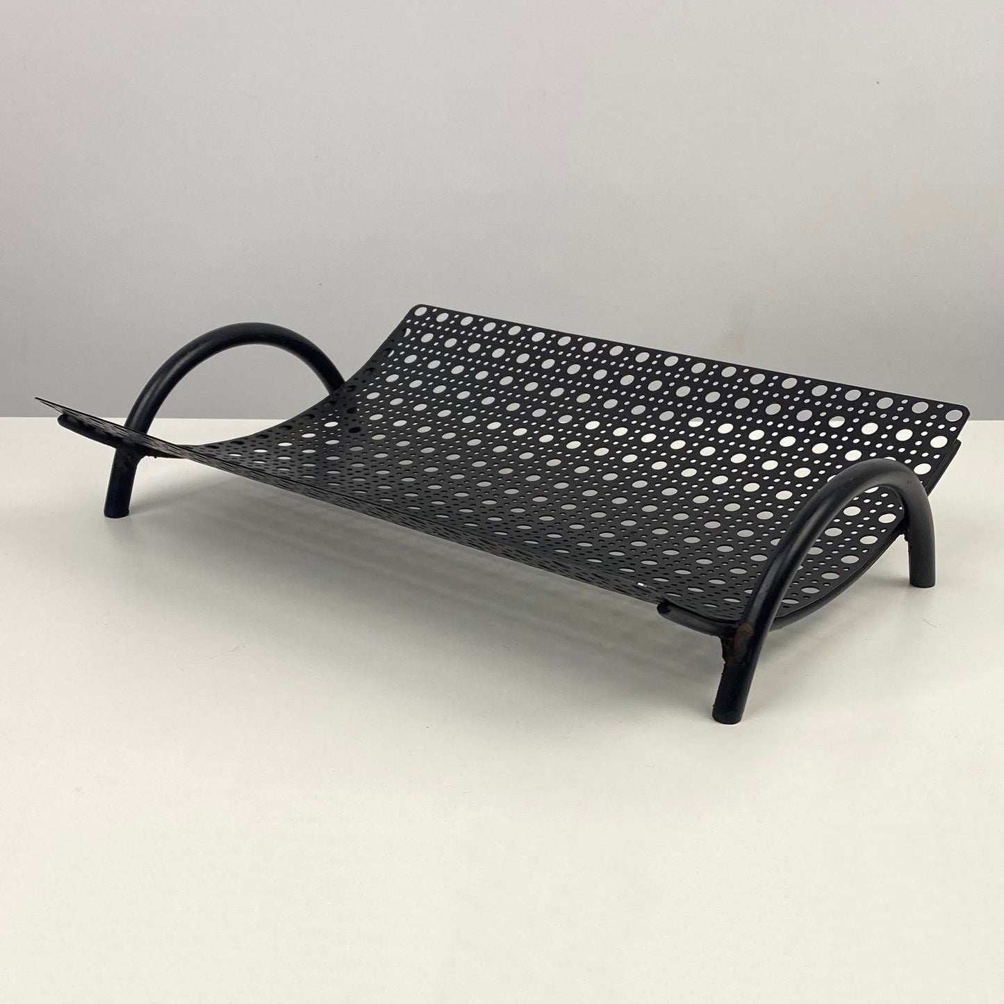 Postmodern Mathieu Matégot Style Perforated Metal Catch All Tray