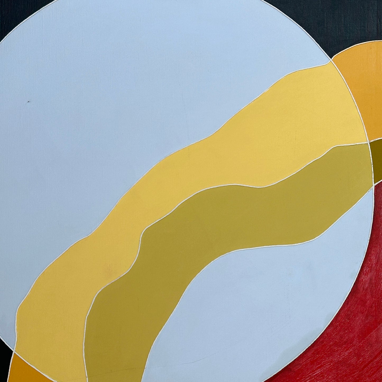 Vintage Mid-Century Modern Mixed Media Hard Edge Painting