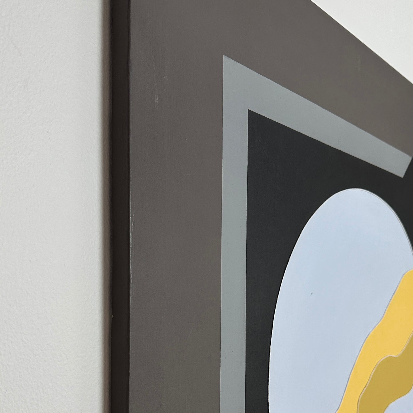 Vintage Mid-Century Modern Mixed Media Hard Edge Painting
