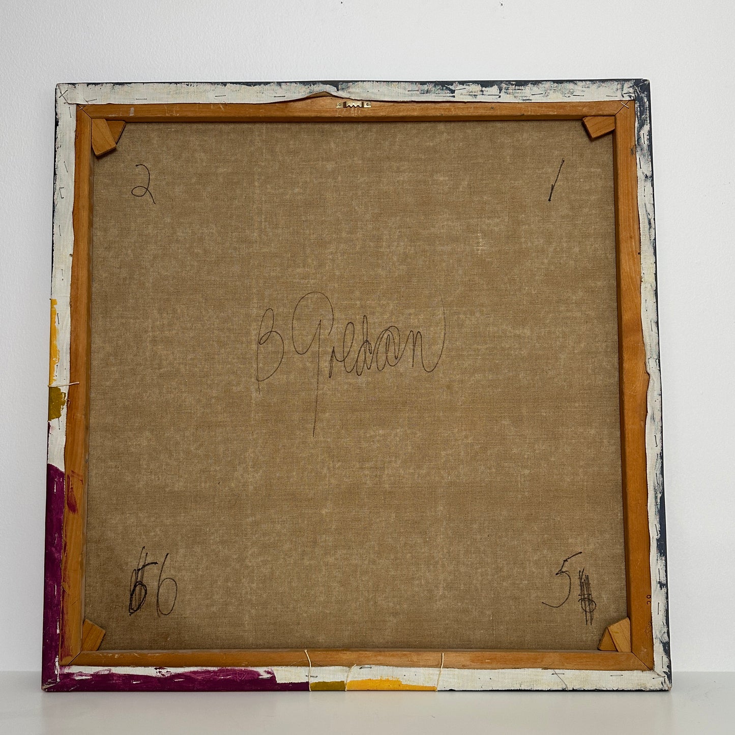 Vintage Mid-Century Modern Mixed Media Hard Edge Painting