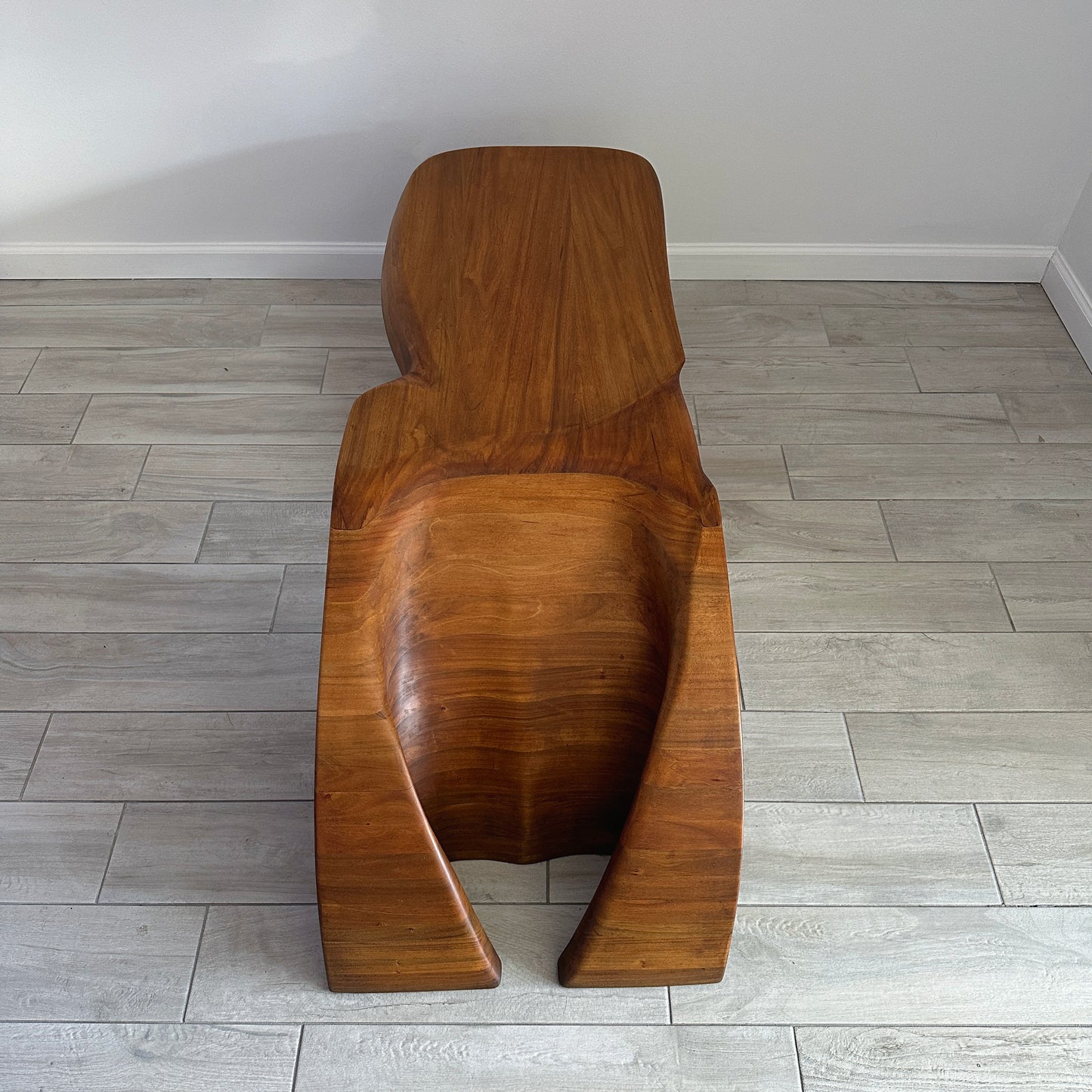 Ed Merklinger Sculpture Wood Carved Abstract Form Coffee Table Circa 1970