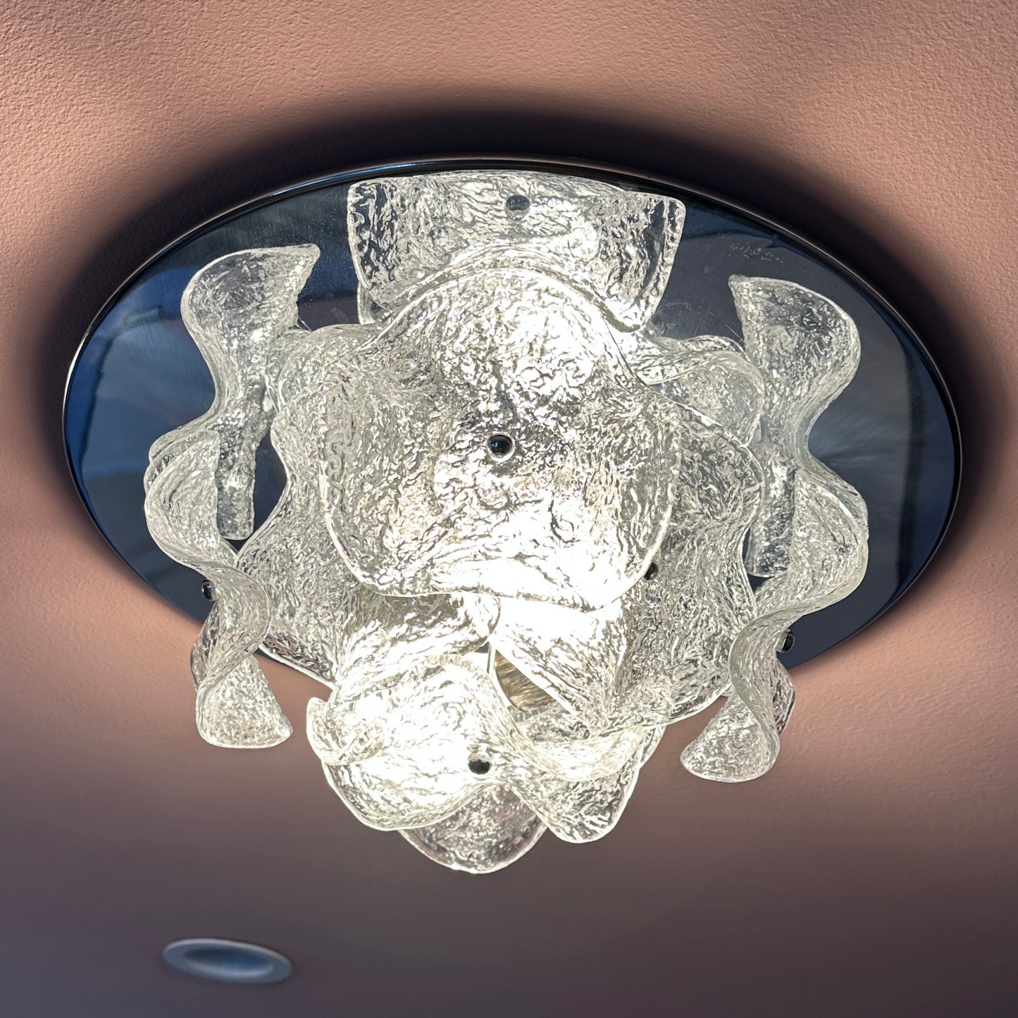 Murano Glass Petal Flush Mount Chandelier