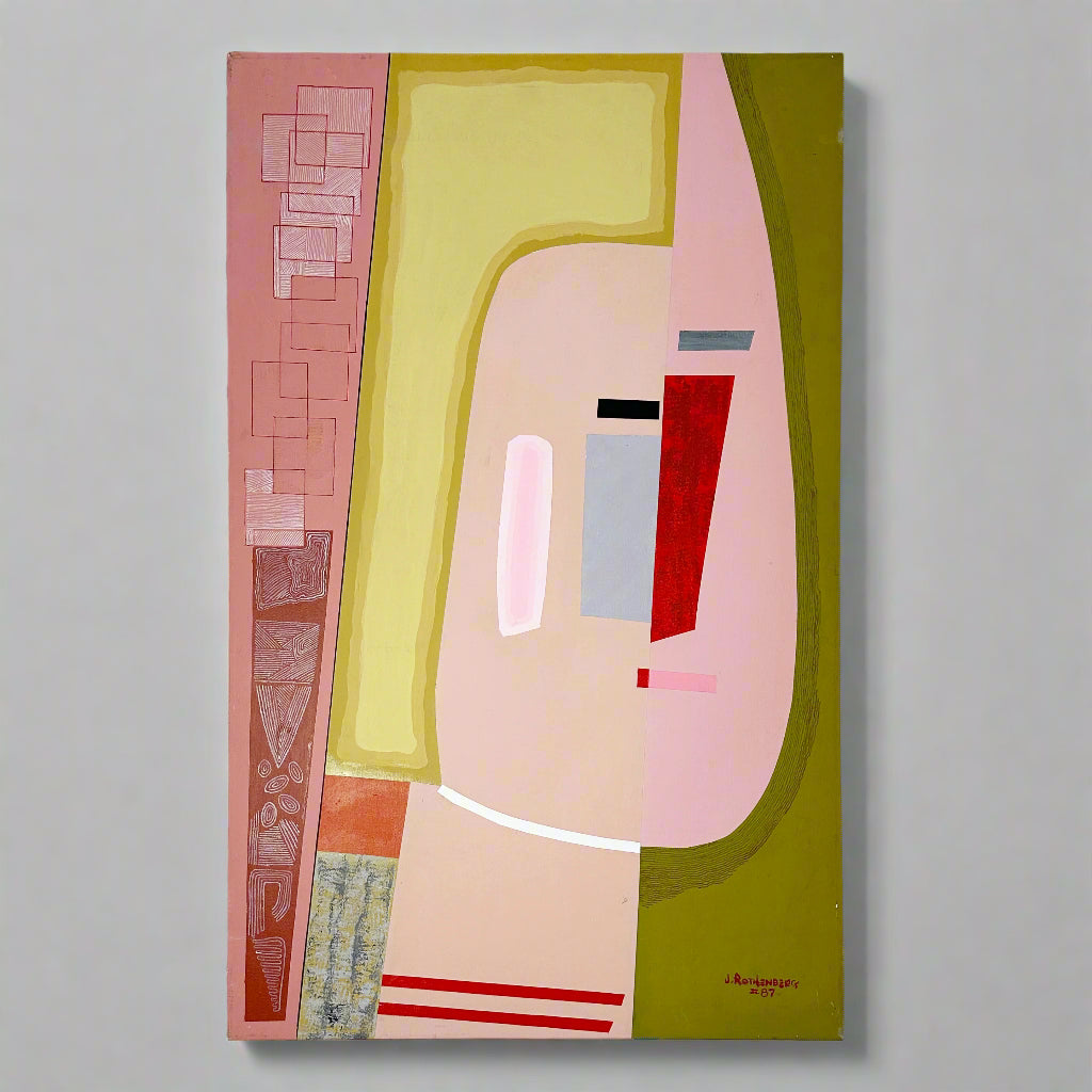 J. Rothenberg (Active C. 1935-1990) Cubist Modernist Original Painting