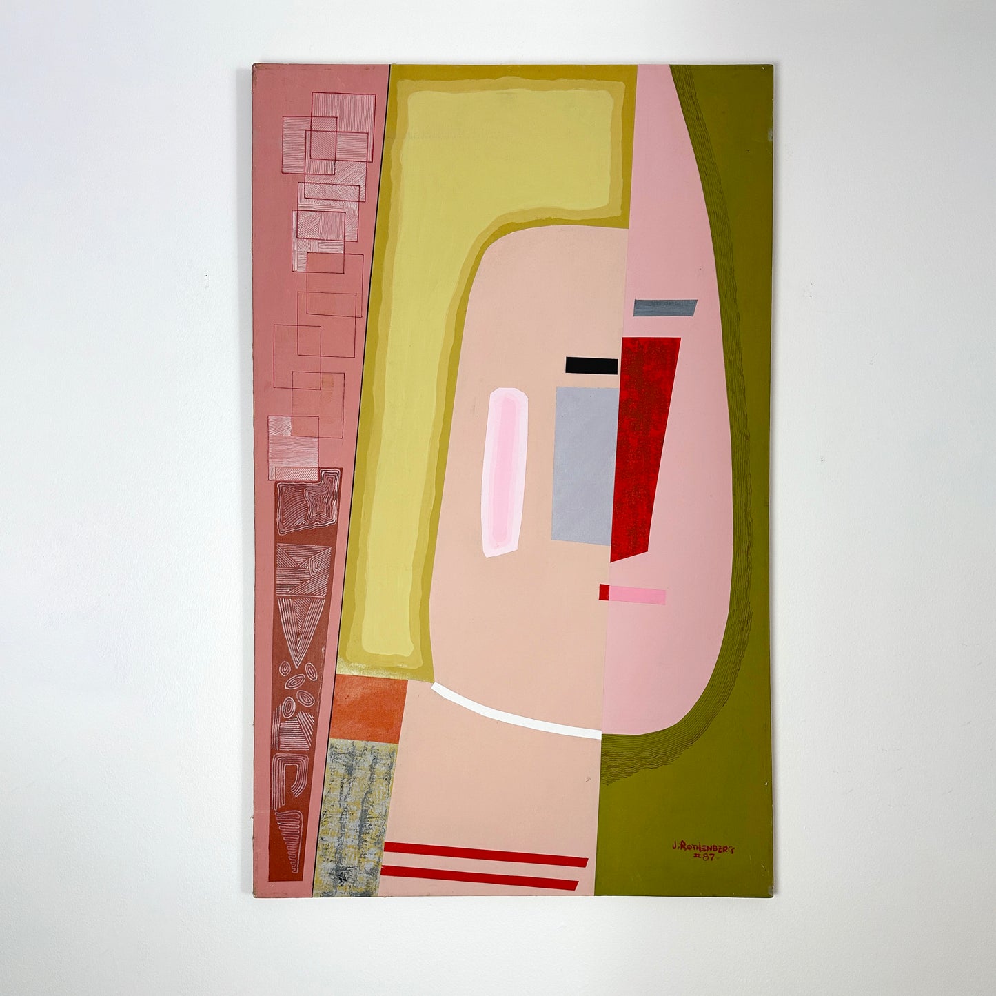J. Rothenberg (Active C. 1935-1990) Cubist Modernist Original Painting