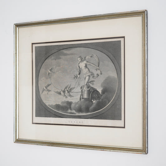 Late 18th–Early 19th Century Neoclassical “Venere” Venus Engraving After Raphael – Tofanelli & Bertigneni