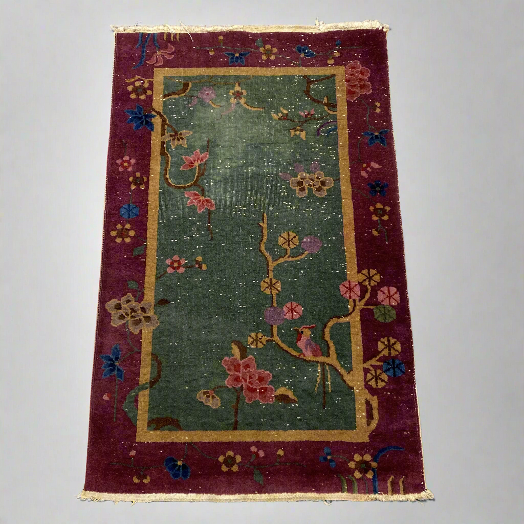 Antique 3 X 5 Chinese Art Deco Rug