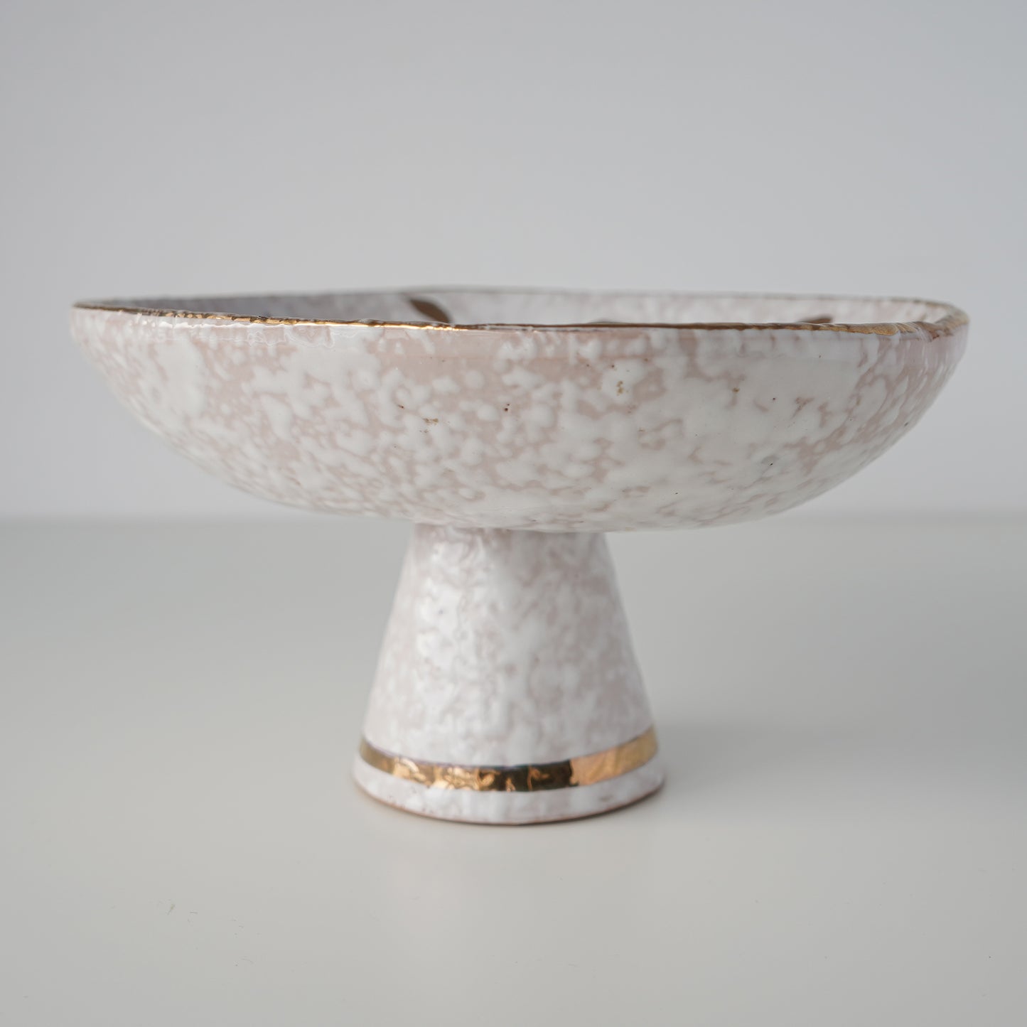 1960s Aldo Londi Bitossi "Feather Plume" Pedestal Bowl