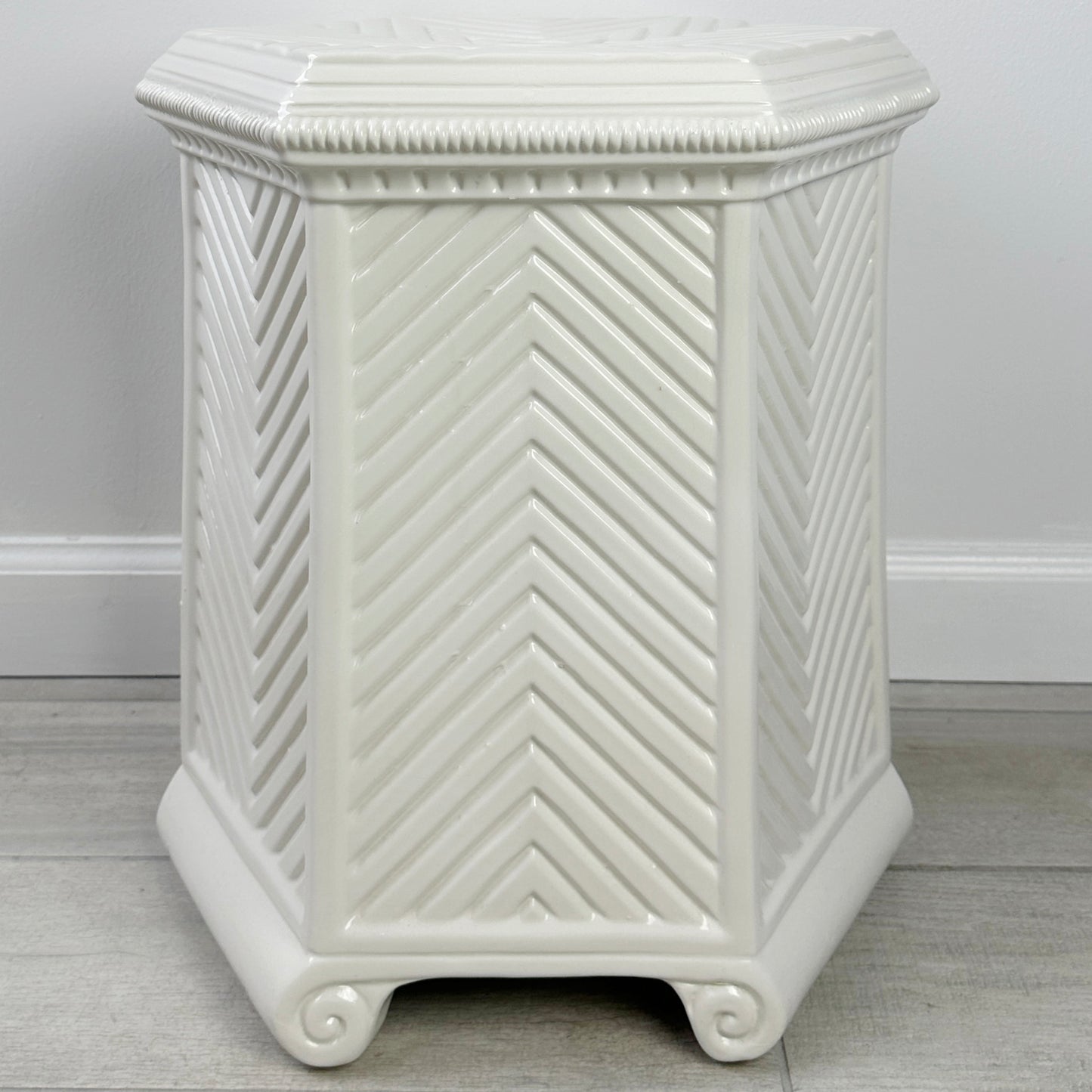 Vintage Italian Blanc De Chine Stool Side Table