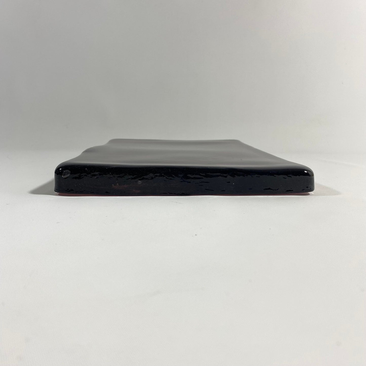 Blenko Dalle De Verre Art Glass Cheese/Charcuterie Tray in Eggplant