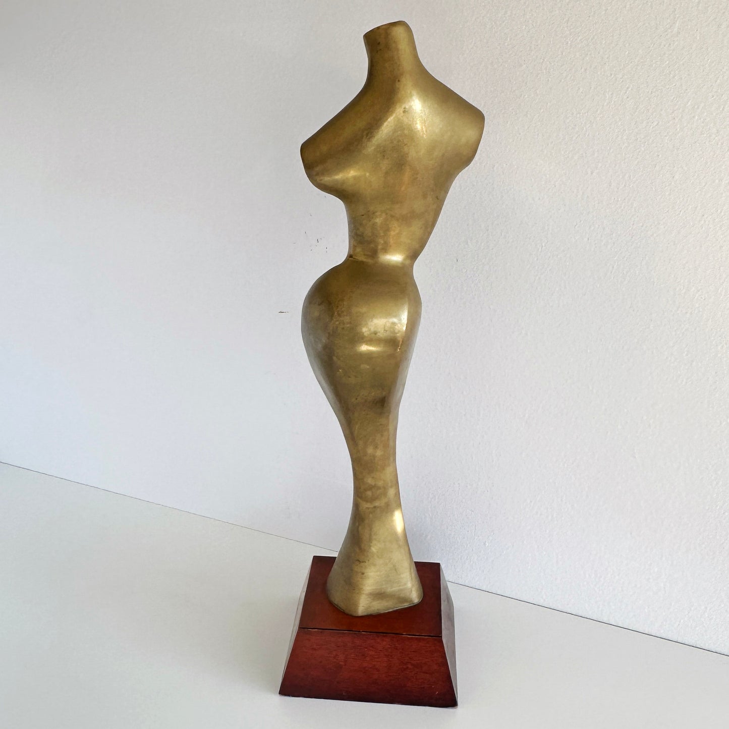 Mid 20th Century Emiel De Block Style Brass Nude Sculpture