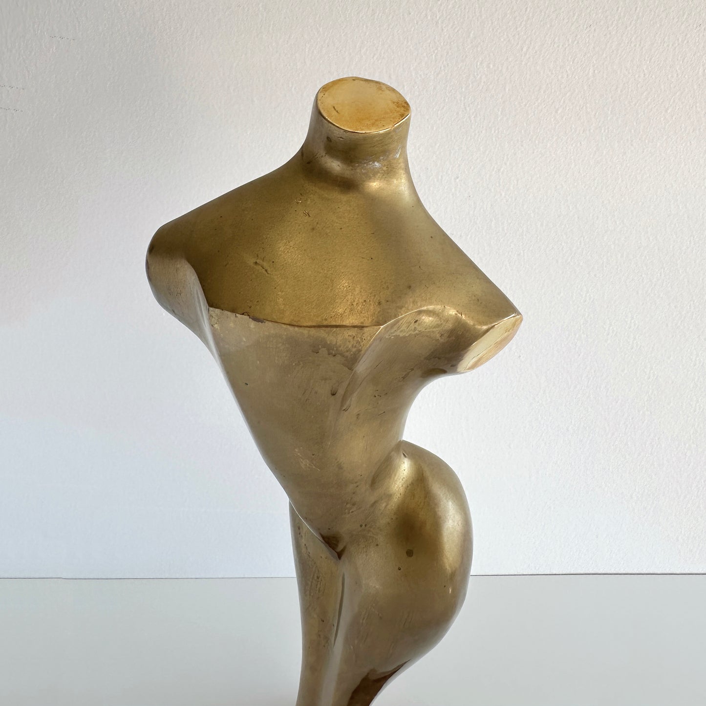 Mid 20th Century Emiel De Block Style Brass Nude Sculpture