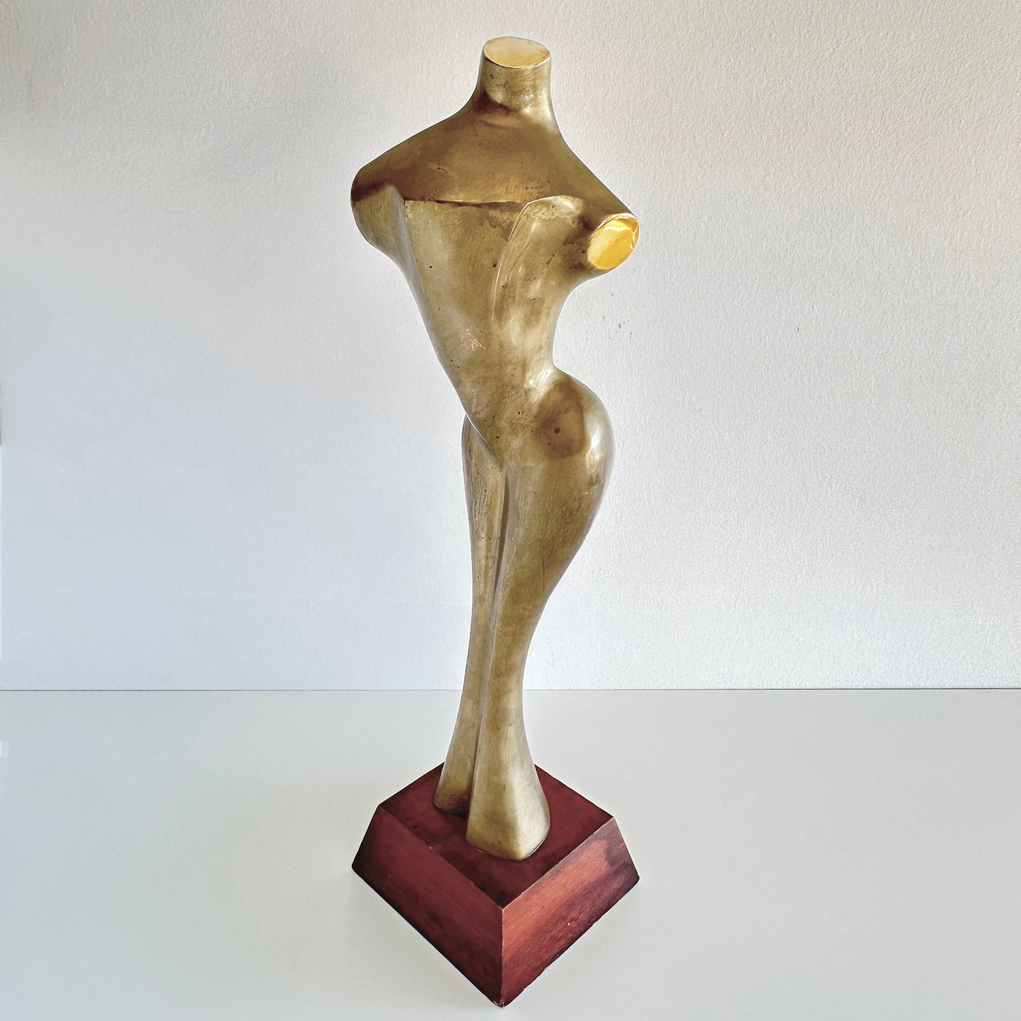 Mid 20th Century Emiel De Block Style Brass Nude Sculpture