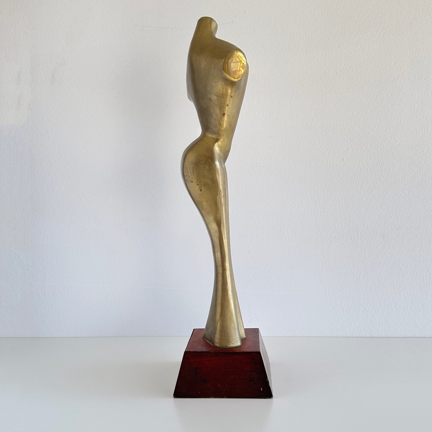 Mid 20th Century Emiel De Block Style Brass Nude Sculpture