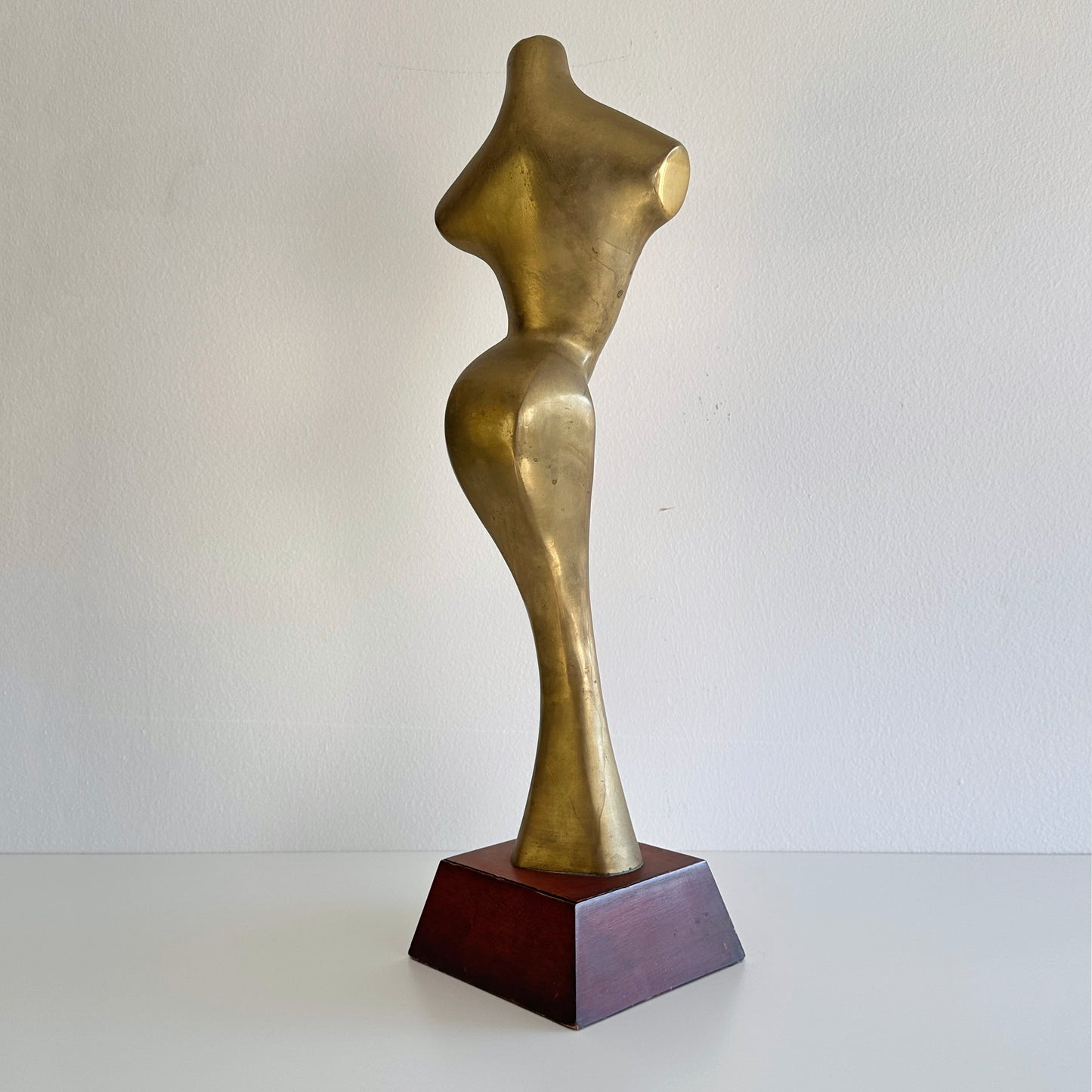 Mid 20th Century Emiel De Block Style Brass Nude Sculpture