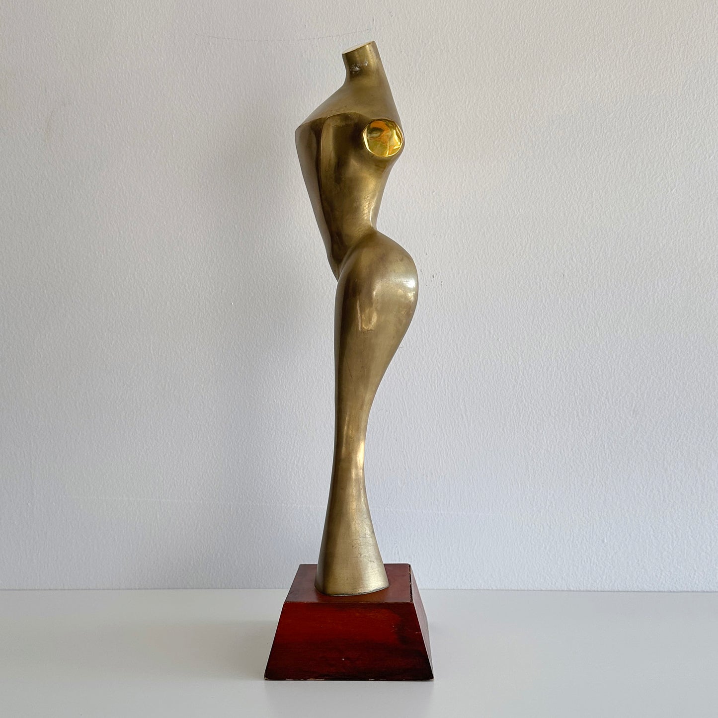 Mid 20th Century Emiel De Block Style Brass Nude Sculpture