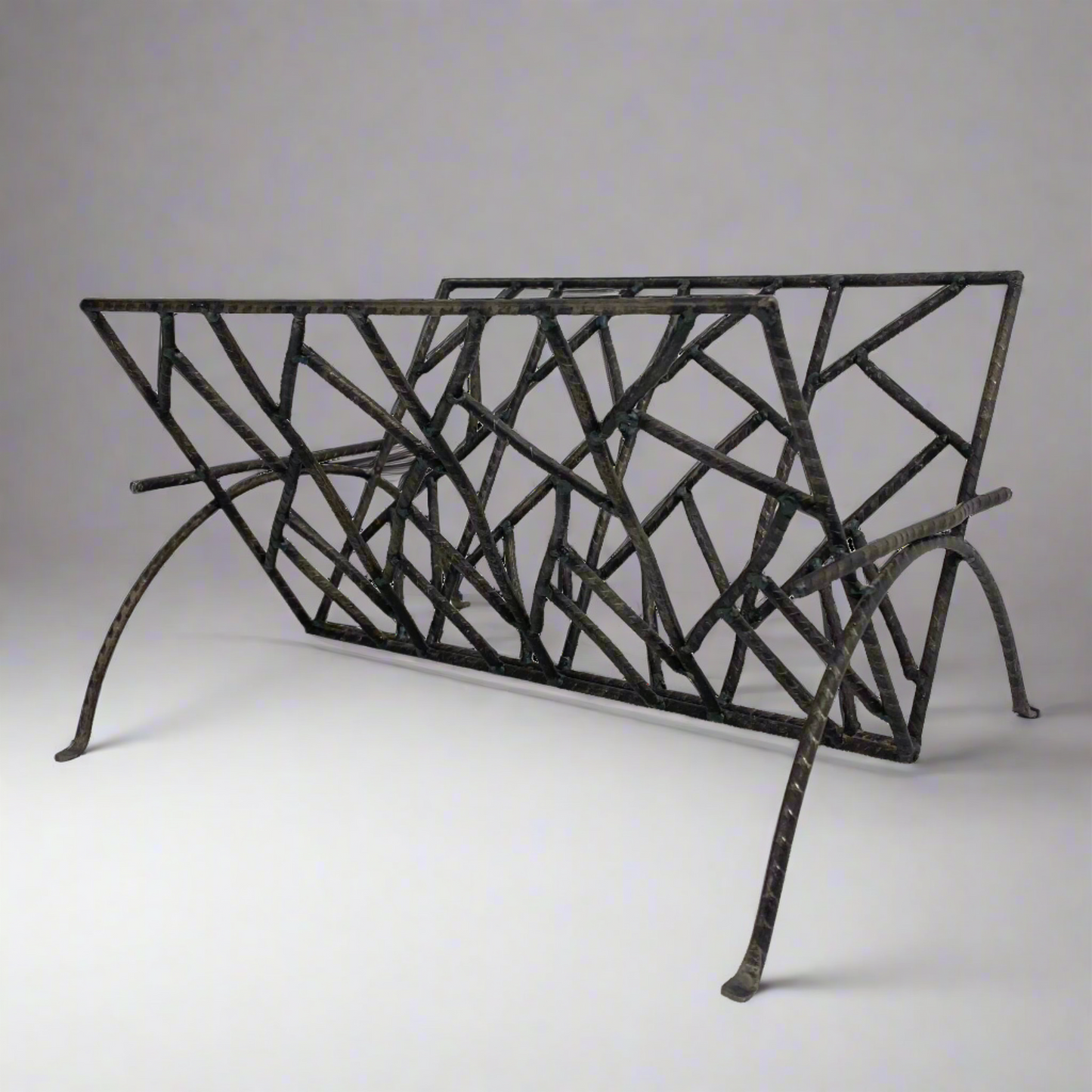 Brutalist Artist Studio Iron Magazine/Book Rack
