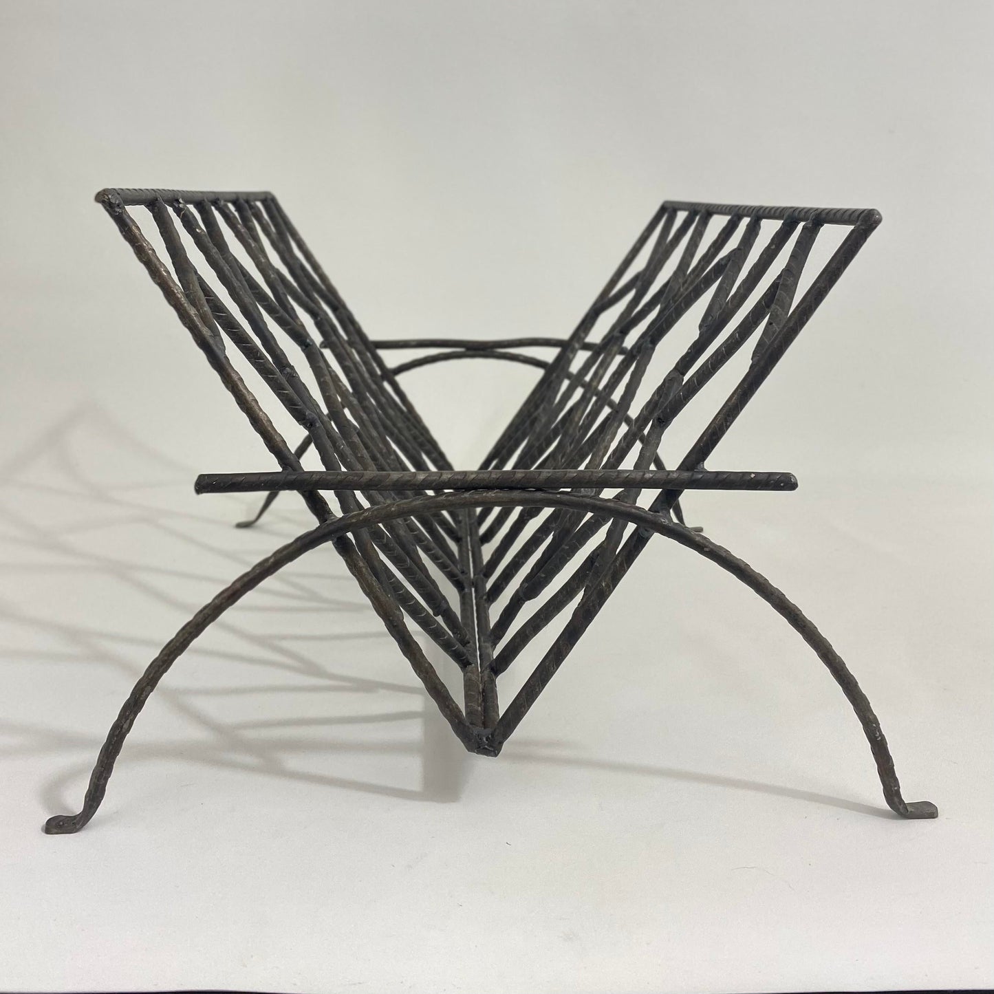 Brutalist Artist Studio Iron Magazine/Book Rack