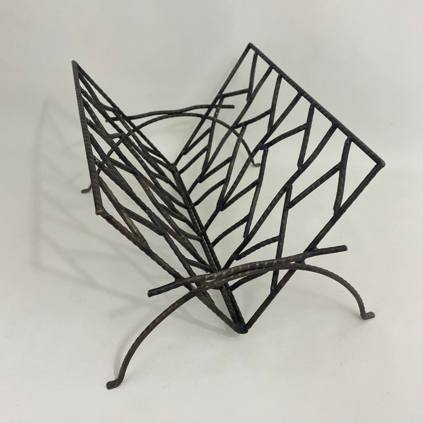 Brutalist Artist Studio Iron Magazine/Book Rack