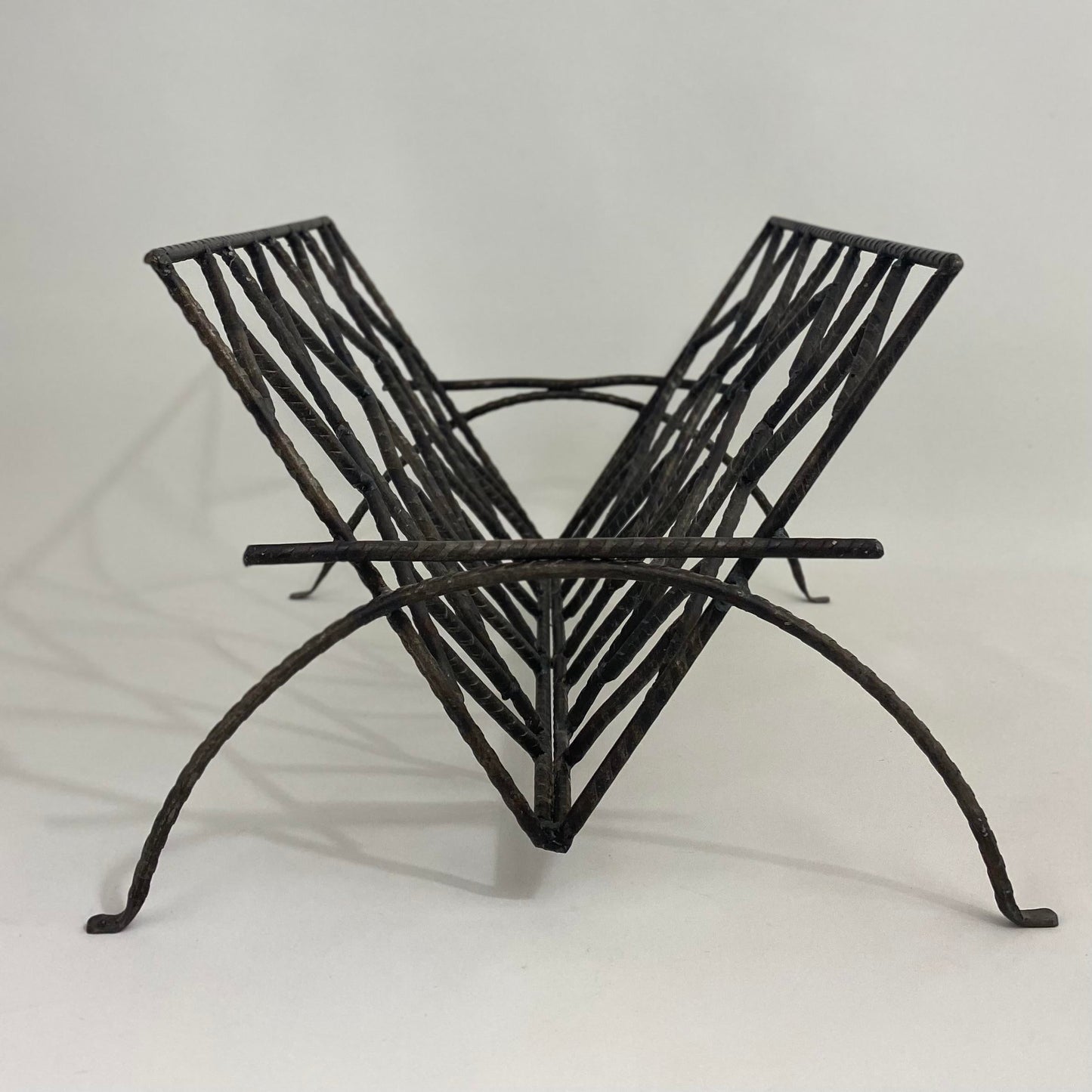 Brutalist Artist Studio Iron Magazine/Book Rack