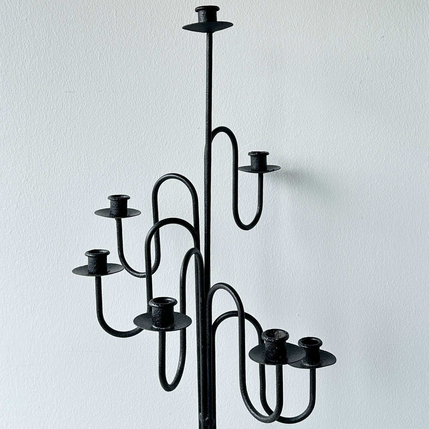 Vintage Wrought Iron Floor Candelabra