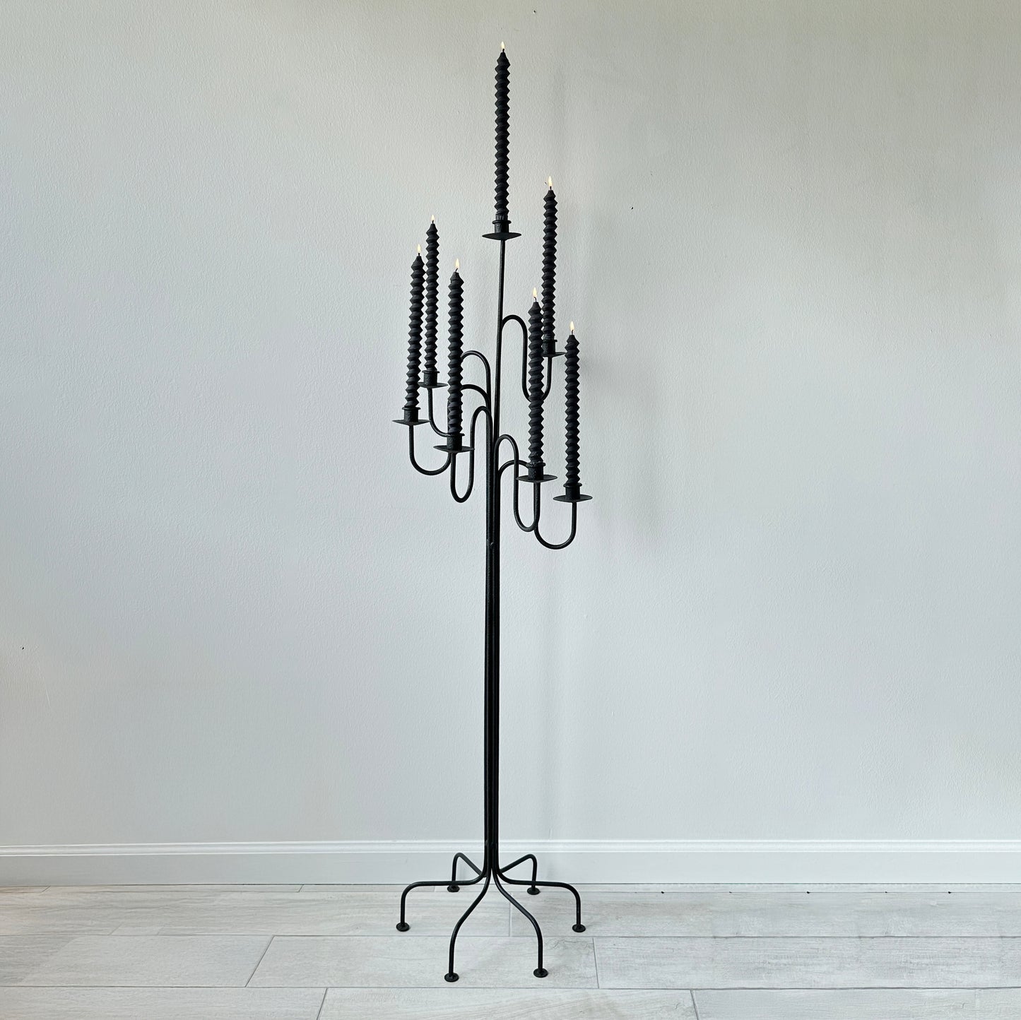 Vintage Wrought Iron Floor Candelabra