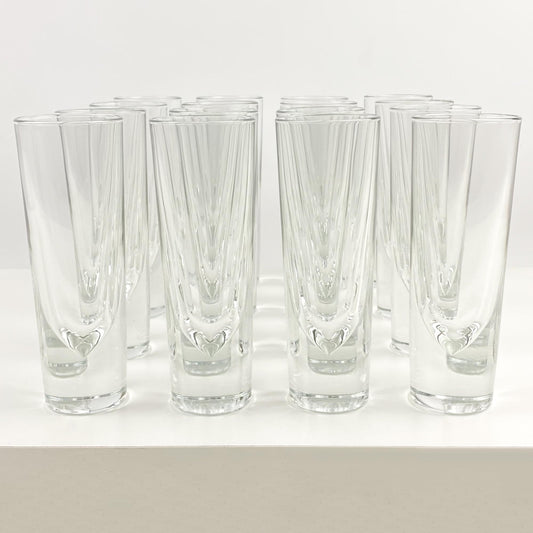 Carlo Moretti Attributed Stiletto Cocktail Glasses Made in Italy Set of 16