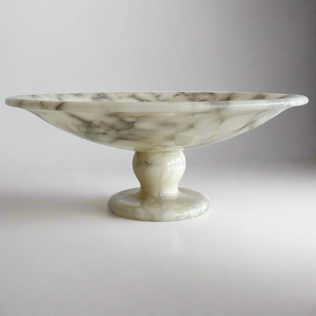 Early 20th Century Italian Marble Tazza Centerpiece Pedestal Bowl