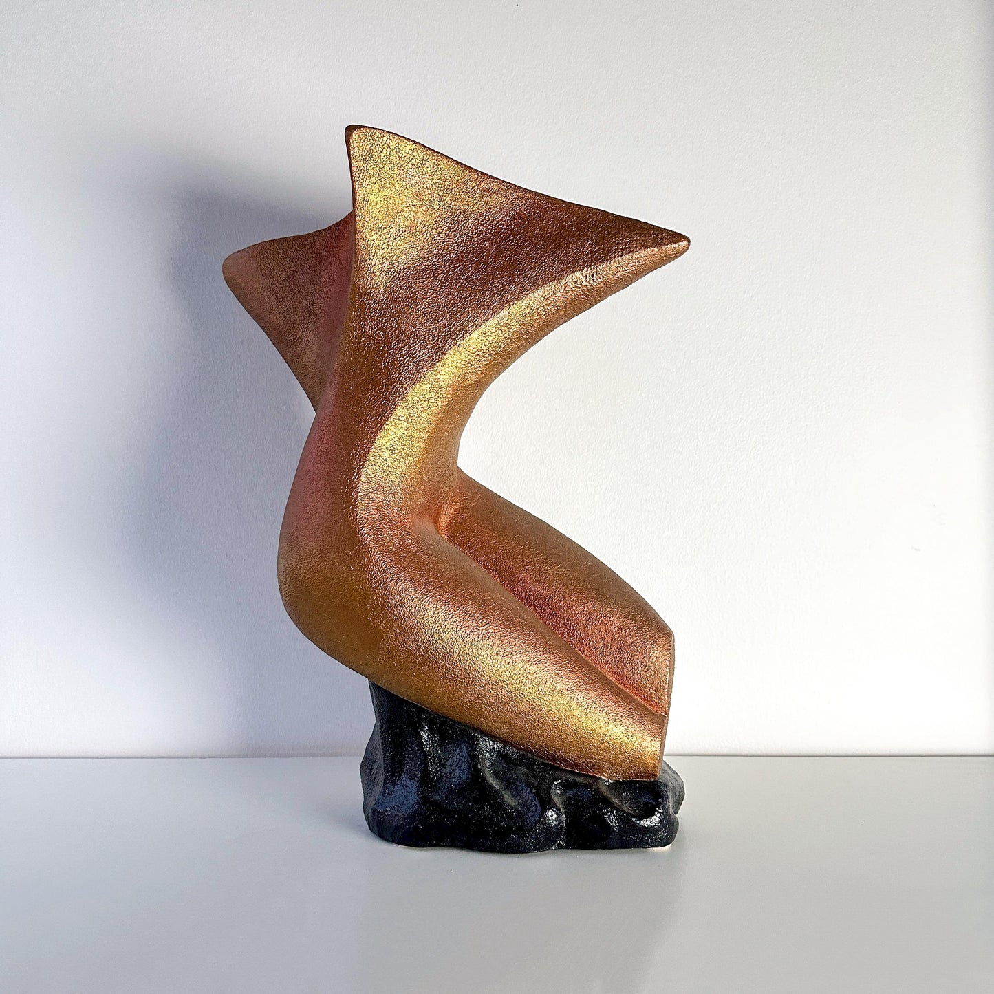 Faux Bronzed Plaster Abstract Nude Sculpture