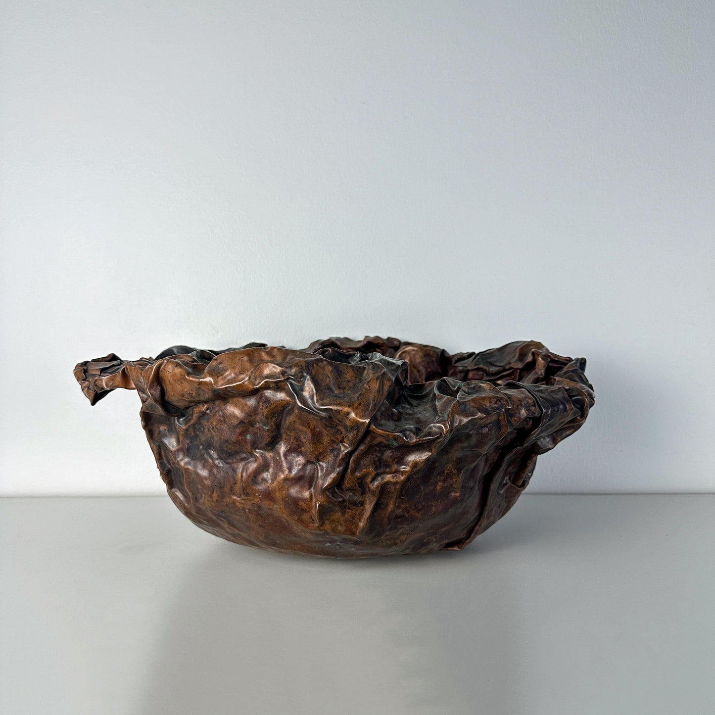 Postmodern Fold-formed Copper Artist Studio Bowl
