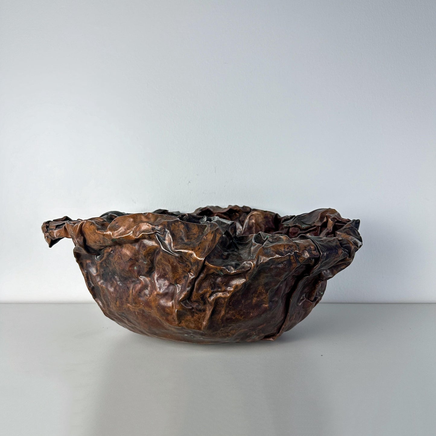 Postmodern Fold-formed Copper Artist Studio Bowl