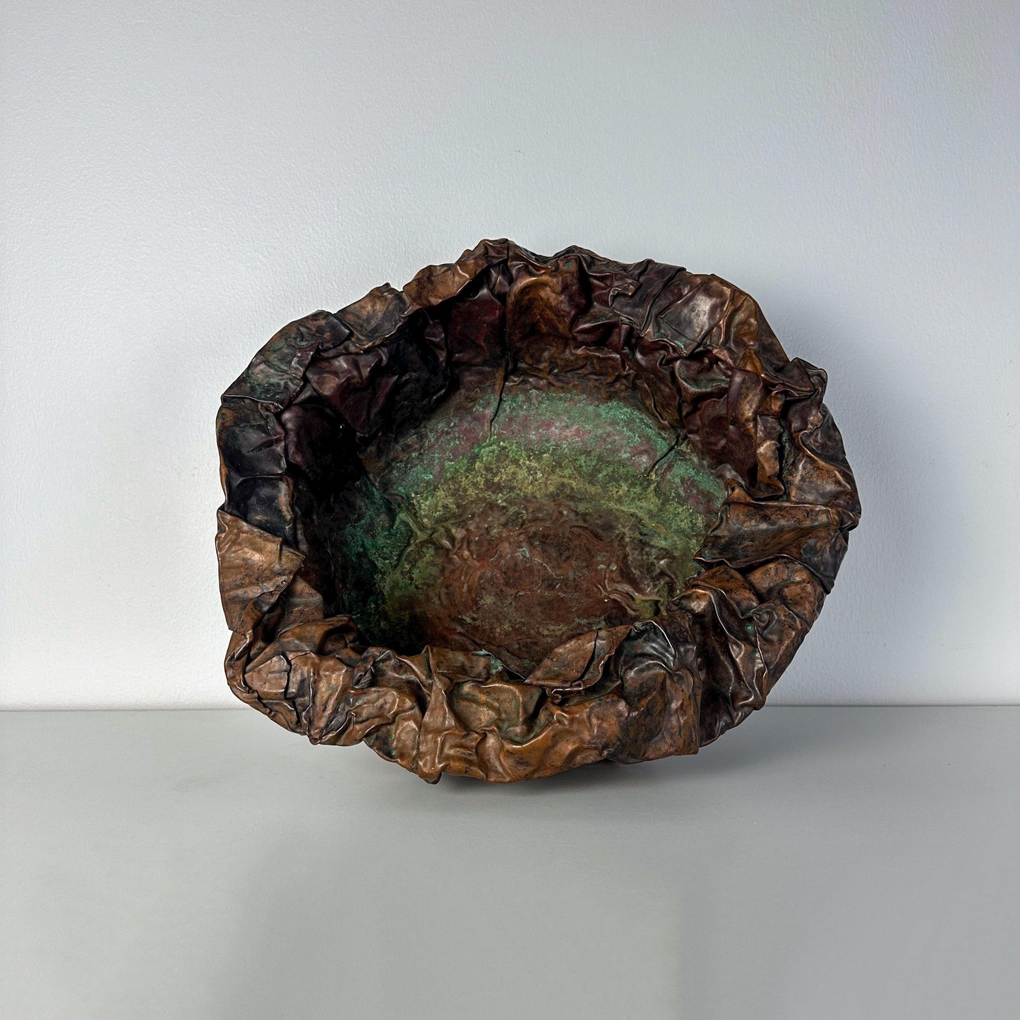 Postmodern Fold-formed Copper Artist Studio Bowl