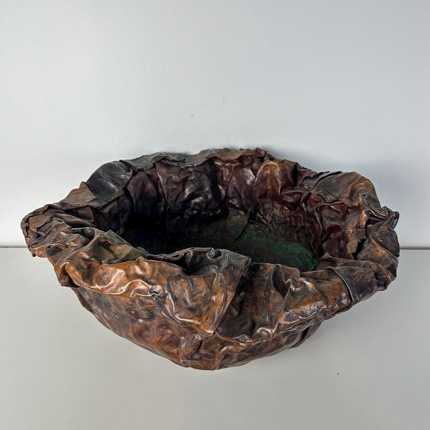 Postmodern Fold-formed Copper Artist Studio Bowl
