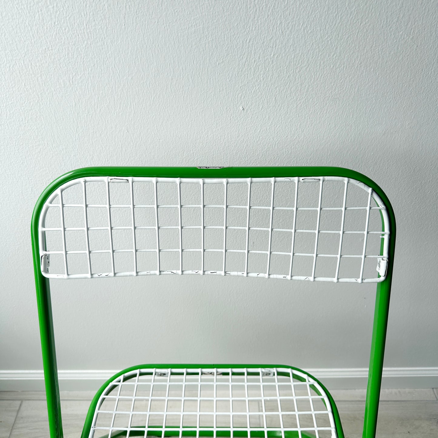 Postmodern Enameled Metal Folding Chairs- Set of 4