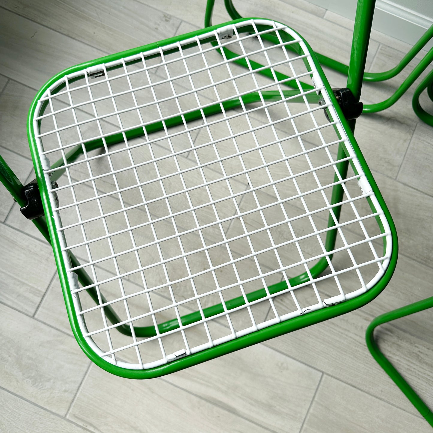 Postmodern Enameled Metal Folding Chairs- Set of 4