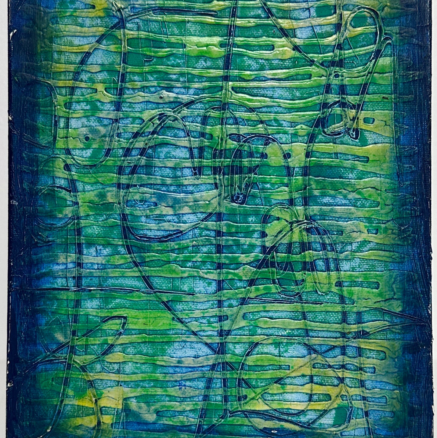 Vintage Abstract Diptych Paintings- Set of 2