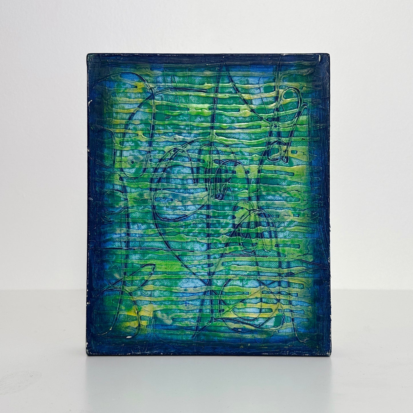 Vintage Abstract Diptych Paintings- Set of 2