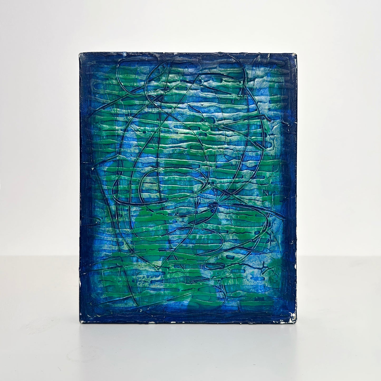 Vintage Abstract Diptych Paintings- Set of 2